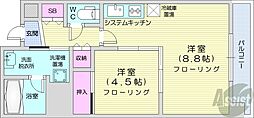 アルファスクエア円山 1LDKの間取図画像