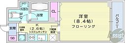 RESIDIAKITA-SANJO 1Kの間取図画像
