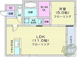 ル・ファールN12 1LDKの間取図画像