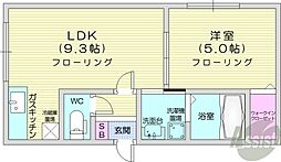 ラ・メゾン・麻生 1LDKの間取図画像