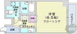 セゾン・ドゥ・ブランシェ北21条 ワンルームの間取図画像