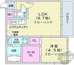 ラ・アクシアVI 1LDKの間取図画像