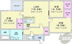 札幌市東区北十三条東5丁目マンション 3LDKの間取図画像
