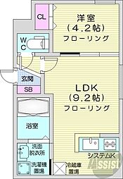 サクラブール澄川 1LDKの間取図画像