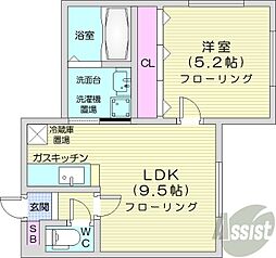 フォルム環状 1LDKの間取図画像