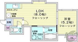 イーワイズ 1DKの間取図画像