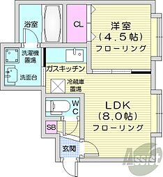 セントラルティーズA 1LDKの間取図画像