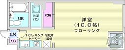 サンブリッヂビルマンションラ・パレット 1Kの間取図画像