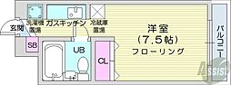 メゾン・ド・ウルス 1Kの間取図画像