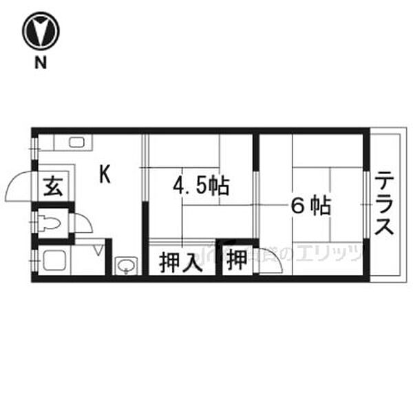 園田ハイムＡ棟 A棟103｜大阪府茨木市園田町(賃貸アパート2DK・1階・38.00㎡)の写真 その2