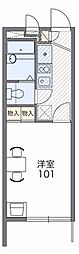 レオパレスウィニング　ロード 2階1Kの間取り