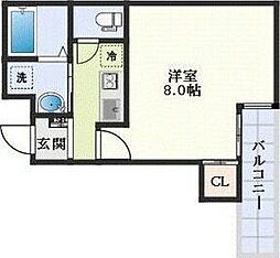 大阪市東淀川区柴島2丁目マンション 1Kの間取図画像