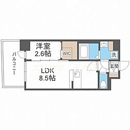 セレニテ西中島アリア壱番館 7階1LDKの間取り