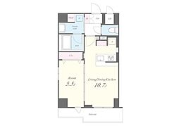 ハピネスガーデン新大阪 1LDKの間取図画像