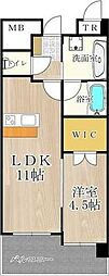 ヴェルドゥール南茨木 1LDKの間取図画像