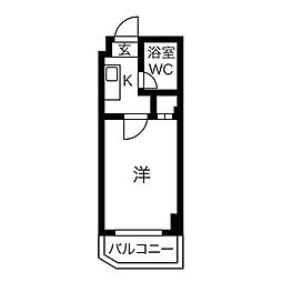 マンションセレーネ 1Kの間取図画像