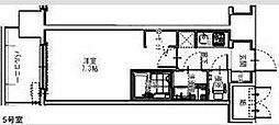 エスレジデンス大阪同心 1Kの間取図画像