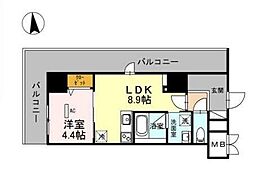 グランセジュール江坂パーカー江坂ビル 1LDKの間取図画像