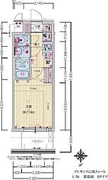 プレサンス江坂クォーレ 1Kの間取図画像
