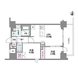 シーズンフラッツ緑地公園 2LDKの間取図画像
