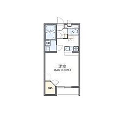 レオパレスエステート2 1Kの間取図画像