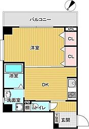 プロスパー江坂 1DKの間取図画像