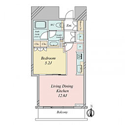 パークコート渋谷ザタワー 1LDKの間取図画像