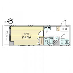 スカイコート蒲田駅前 1Kの間取図画像