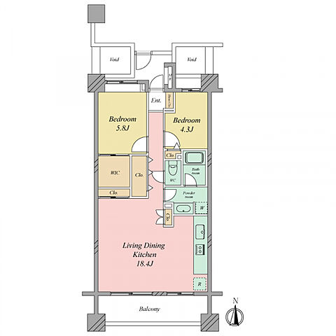 間取り マークス亀戸 14階/-