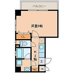 ALLGO GRATO 4階1Kの間取り