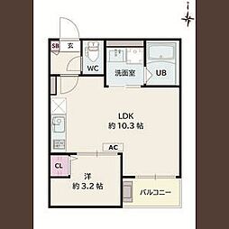 Jack minamijuichibanII 1LDKの間取図画像