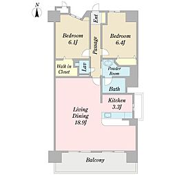 ProceedARATAMABASHI 2LDKの間取図画像