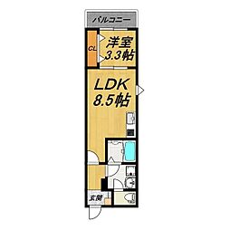 LE COCON 鳴海 1LDKの間取図画像