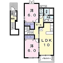 エマーブルK 2LDKの間取図画像