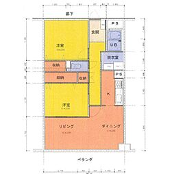 ハーモニアス桜本町 2LDKの間取図画像