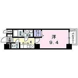 グレイスあらかわ 1Kの間取図画像