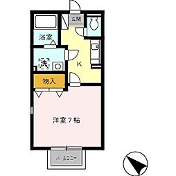 プリシェール元八事 1Kの間取図画像