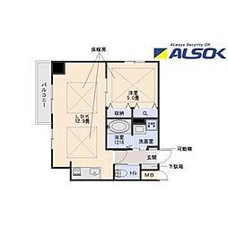 RIVO瑞穂通 1LDKの間取図画像