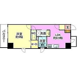 シャルール 1LDKの間取図画像