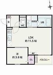Jack hakusuiI 1LDKの間取図画像