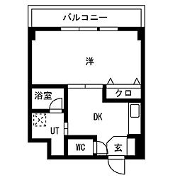 アプニール新瑞 1DKの間取図画像