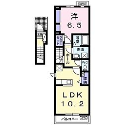 ハーモニーエム 1LDKの間取図画像