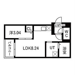 Jack kubanI 1LDKの間取図画像