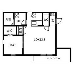 VITALIBERA 1LDKの間取図画像