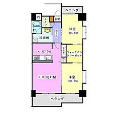 ヒルパレスイカイ 2LDKの間取図画像