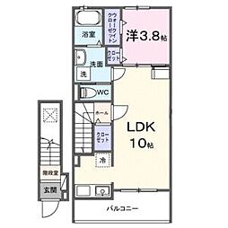 カルメル 1LDKの間取図画像