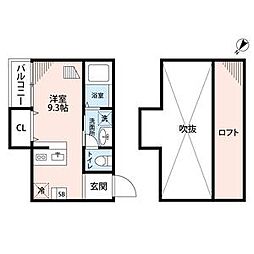 cocostile 1Kの間取図画像