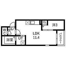 Jack sunakuchiI 1LDKの間取図画像