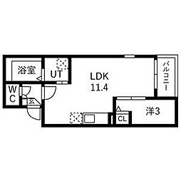 Jack sunakuchiI 1LDKの間取図画像