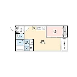 GRANDBLUEHOSHIMIYA2 1LDKの間取図画像